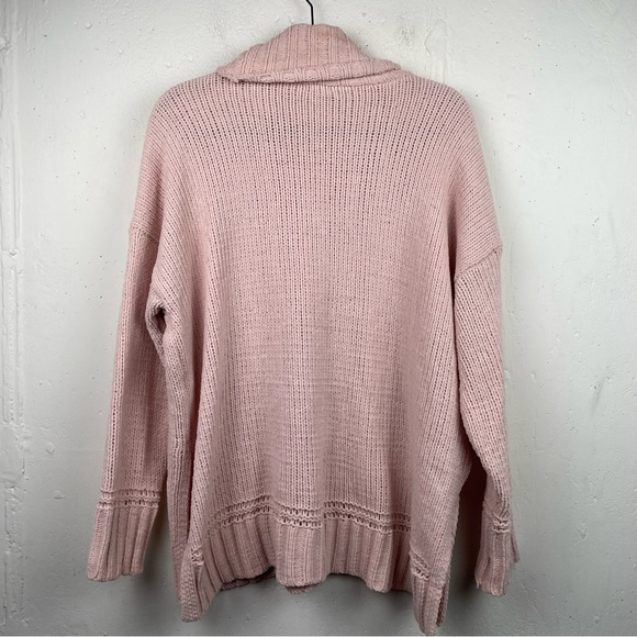 Aerie Oversized Turtleneck Sweater Peach Pink Medium - Picture 5 of 7